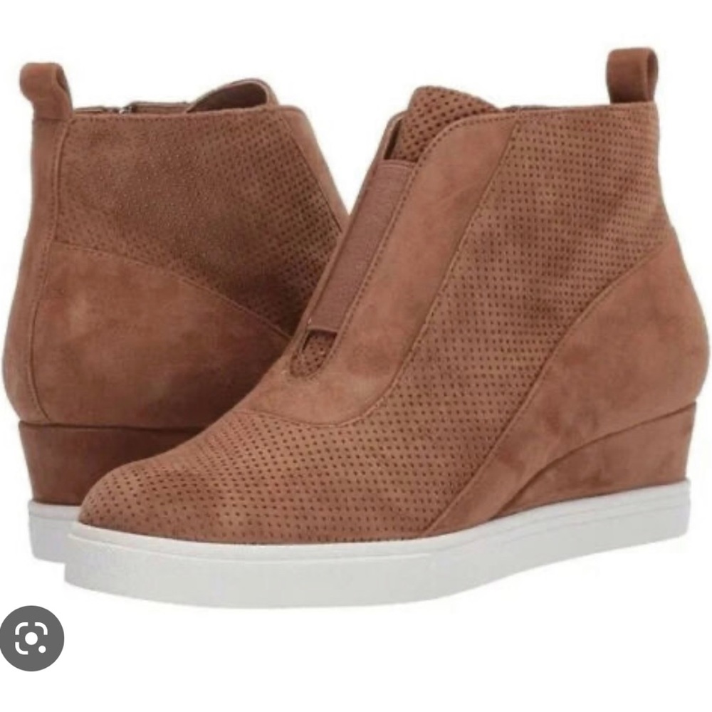 Linea Paolo “Felicia” Tan Suede Wedge Sneaker Shoe